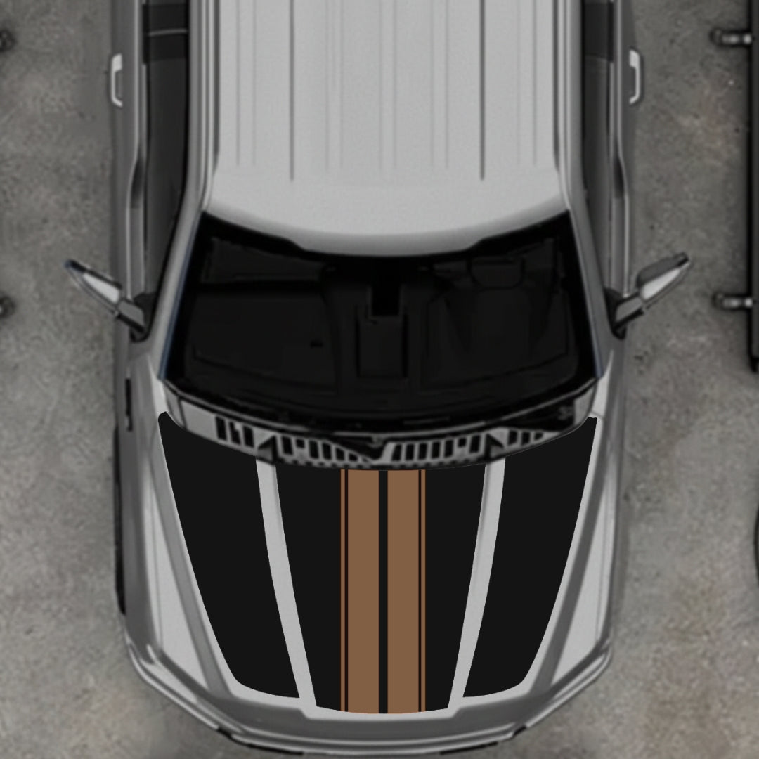 Hood Panel Decal/Sticker - Bars Style Graphic Kit - For Ford F-150 2020-2026 - Premium Vinyl
