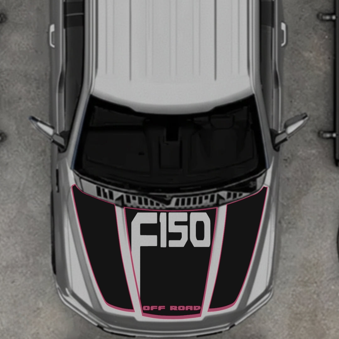 Hood Panel Decal/Sticker - Style 12 - Cut Graphic Kit - For Ford F-150 2020-2026 - Premium Vinyl