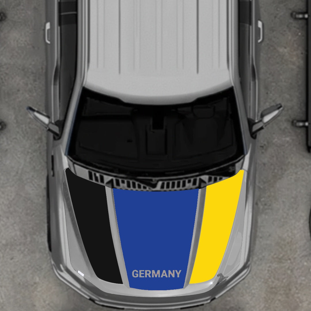 Hood Panel Decal/Sticker - Germany Flag Parts Graphic Kit - For Ford F-150 2020-2026 - Premium Vinyl