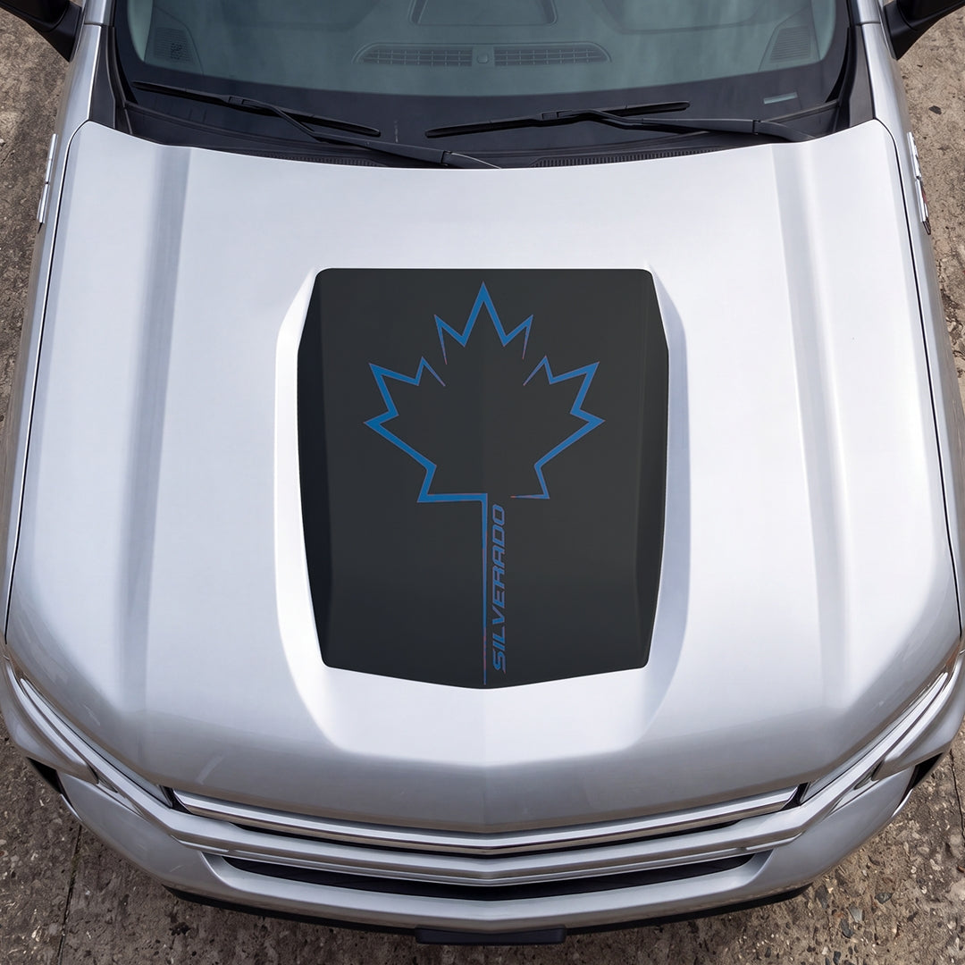 Hood Panel Decal/Sticker - Canada Maple Graphic Decal Graphic Kit - For Chevrolet Silverado 2019-2024 - Premium Vinyl