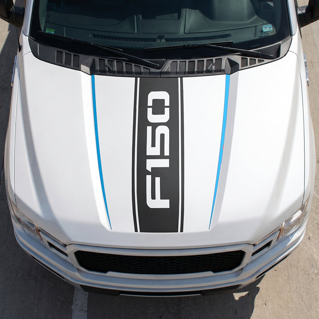 Hood Panel Decal/Sticker - Bold Cut F150 Graphic Decal Graphic Kit - For Ford F-150 2015-2020 - Premium Vinyl