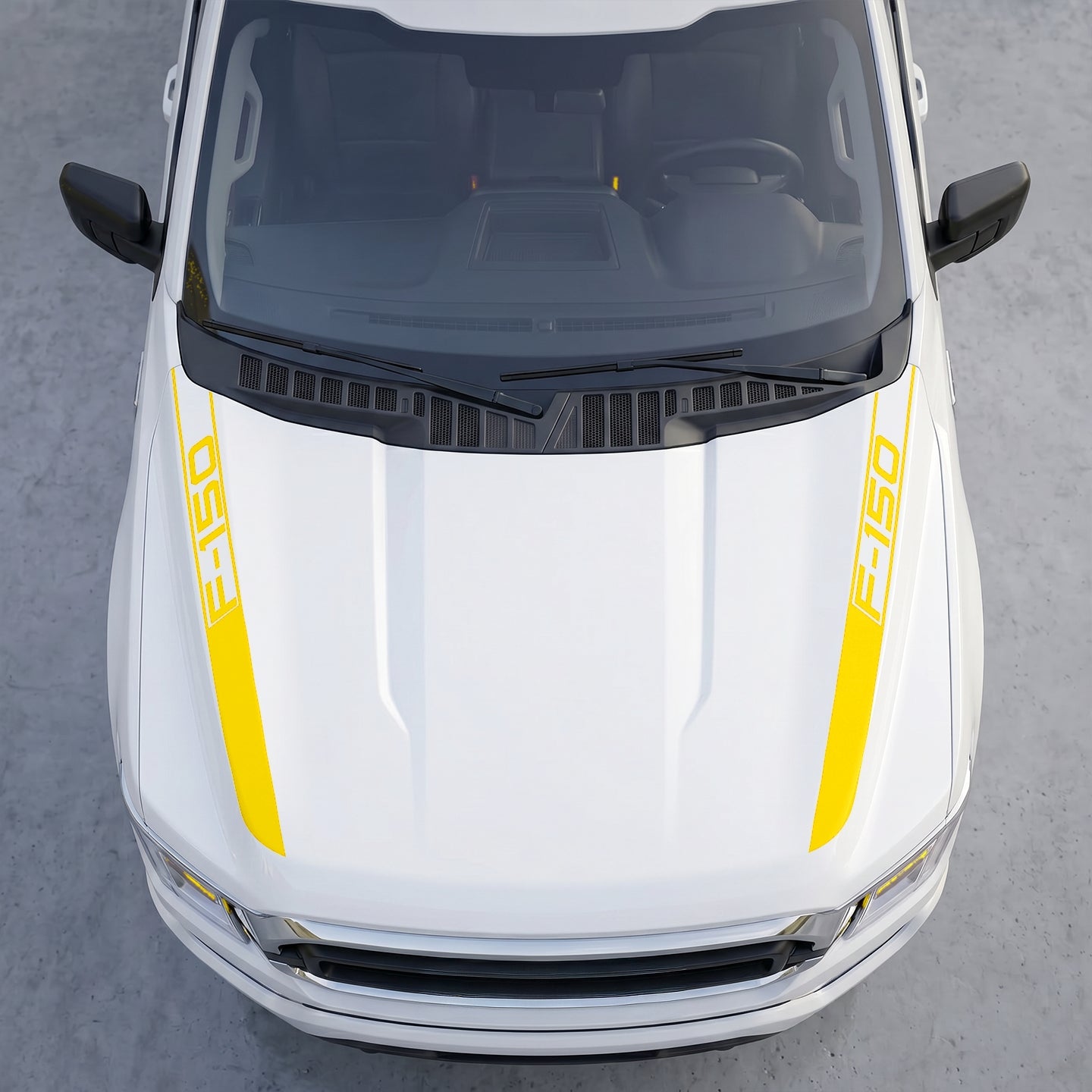 Hood Panel Decal/Sticker - Cowl Accent Stripes – Dual Side Hood Vinyl Decals with Die-Cut Logo Graphic Kit - For Ford F-150 F150 2015-2020 - Premium Vinyl