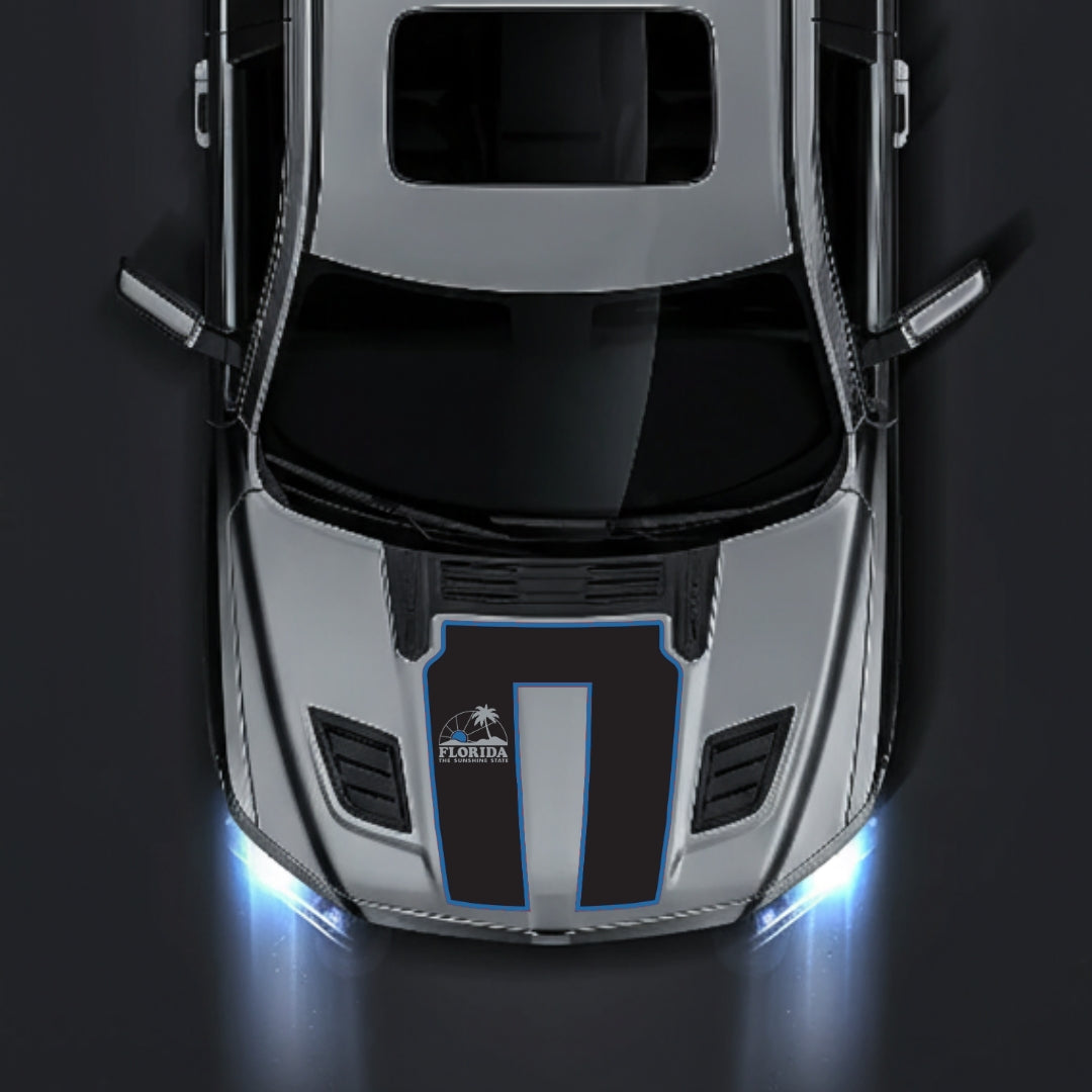 Hood Panel Decal/Sticker - Florida - Cut - Border Graphic Kit - For Dodge RAM 1500 2019-2025 - Premium Vinyl