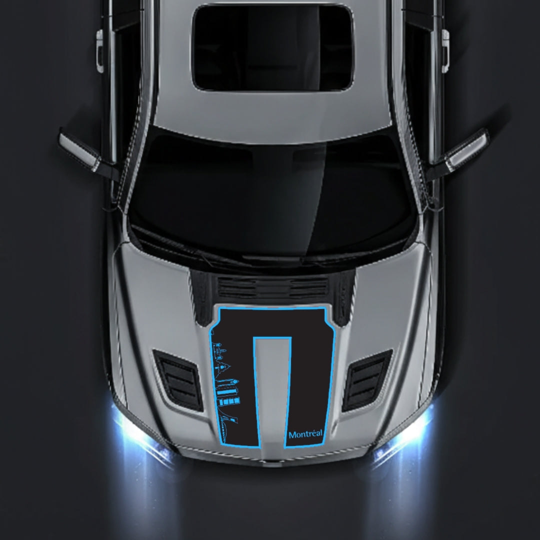 Hood Panel Decal/Sticker - Montreal Skyline - Border Graphic Kit - For Dodge RAM 1500 2019-2025 - Premium Vinyl