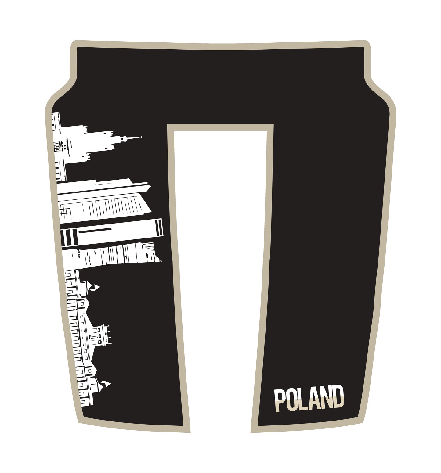 Performance Hood Panel Decal/Sticker - Poland Skyline - Cut - Border Graphic Kit - For Dodge RAM 1500 2019-2025 - Premium Vinyl