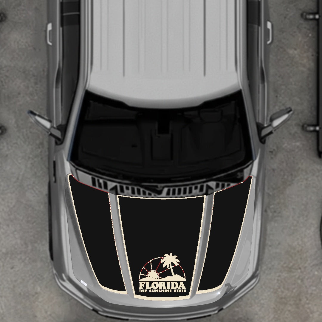 Hood Panel Decal/Sticker - Flordia - Border Graphic Kit - For Ford F-150 2020-2026 - Premium Vinyl