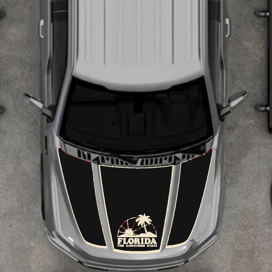 Hood Panel Decal/Sticker - Flordia - Border Graphic Kit - For Ford F-150 2020-2026 - Premium Vinyl