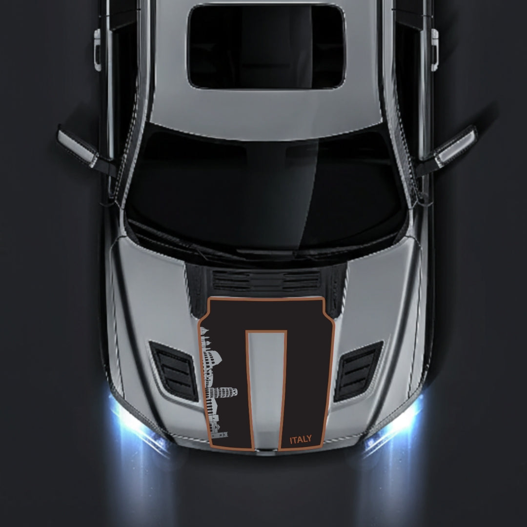 Hood Panel Decal/Sticker - Italy Skyline - Cut - Border Graphic Kit - For Dodge RAM 1500 2019-2025 - Premium Vinyl