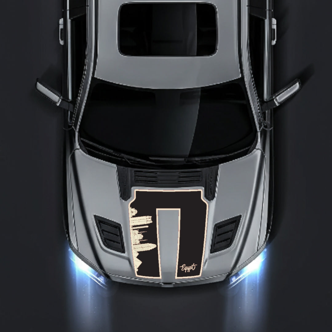 Hood Panel Decal/Sticker - Egypt Skyline - Border Graphic Kit - For Dodge RAM 1500 2019-2025 - Premium Vinyl
