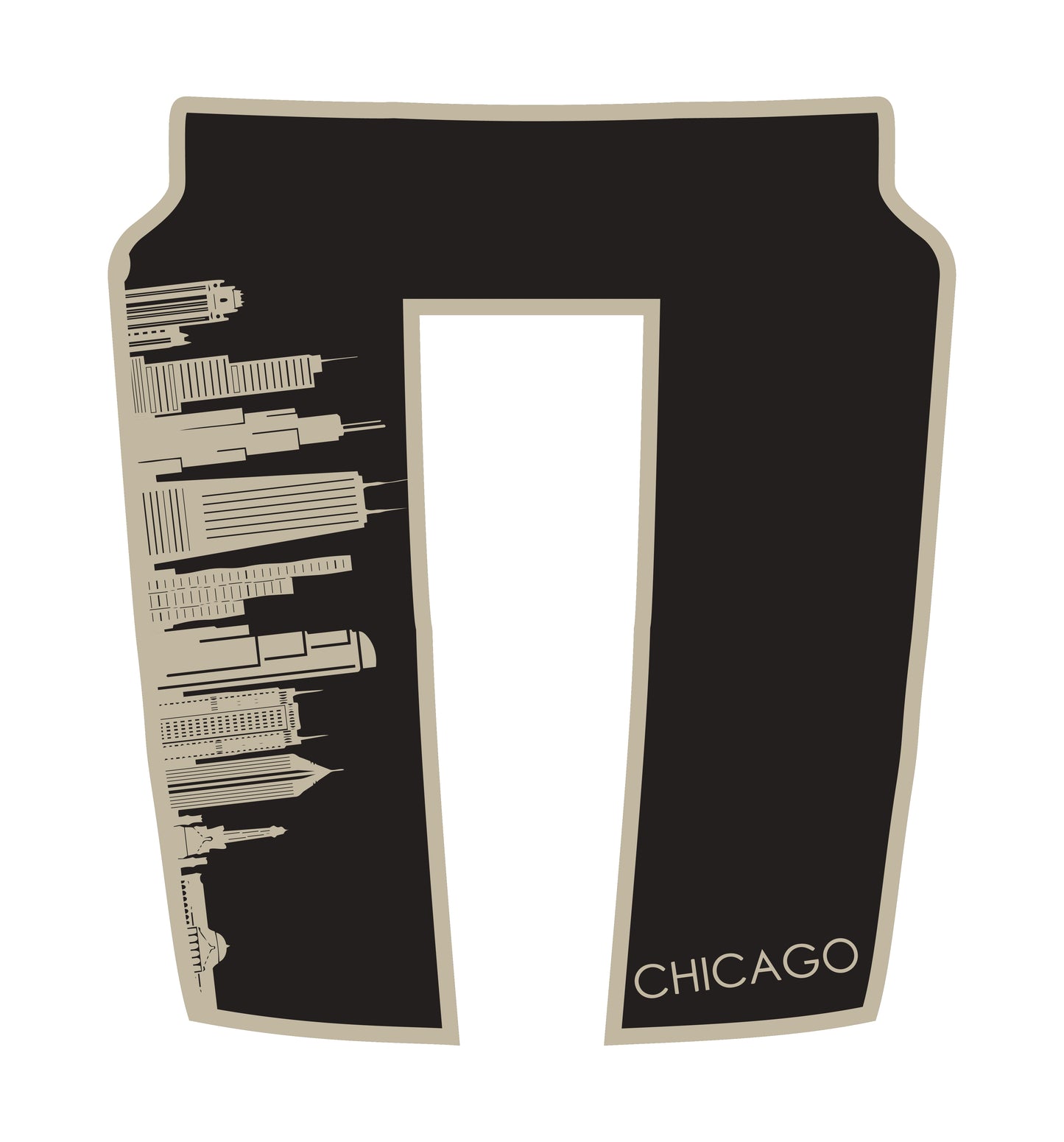 Performance Hood Panel Decal/Sticker - Chicago Skyline - Border Graphic Kit - For Dodge RAM 1500 2019-2025 - Premium Vinyl