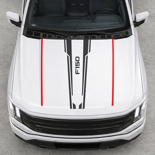 Hood Panel Decal/Sticker - Speed Graphic Decal Graphic Kit - For Ford F-150 2015-2020 - Premium Vinyl