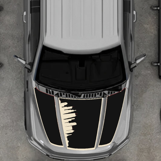 Hood Panel Decal/Sticker - Dubai - Border Graphic Kit - For Ford F-150 2020-2026 - Premium Vinyl