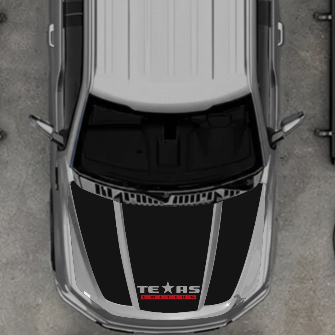Hood Panel Decal/Sticker - Texas - Cut Graphic Kit - For Ford F-150 2020-2026 - Premium Vinyl