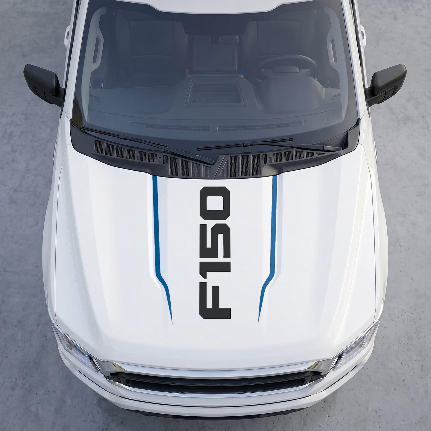 Hood Panel Decal/Sticker - Minimalist Center Hood Decal – Clean Block Lettering Graphic Sticker Graphic Kit - For Ford F-150 F150 2015-2020 - Premium Vinyl