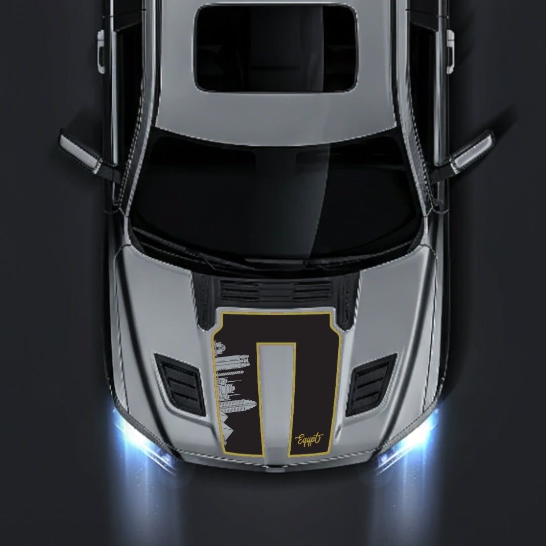 Hood Panel Decal/Sticker - Egypt Skyline - Cut - Border Graphic Kit - For Dodge RAM 1500 2019-2025 - Premium Vinyl