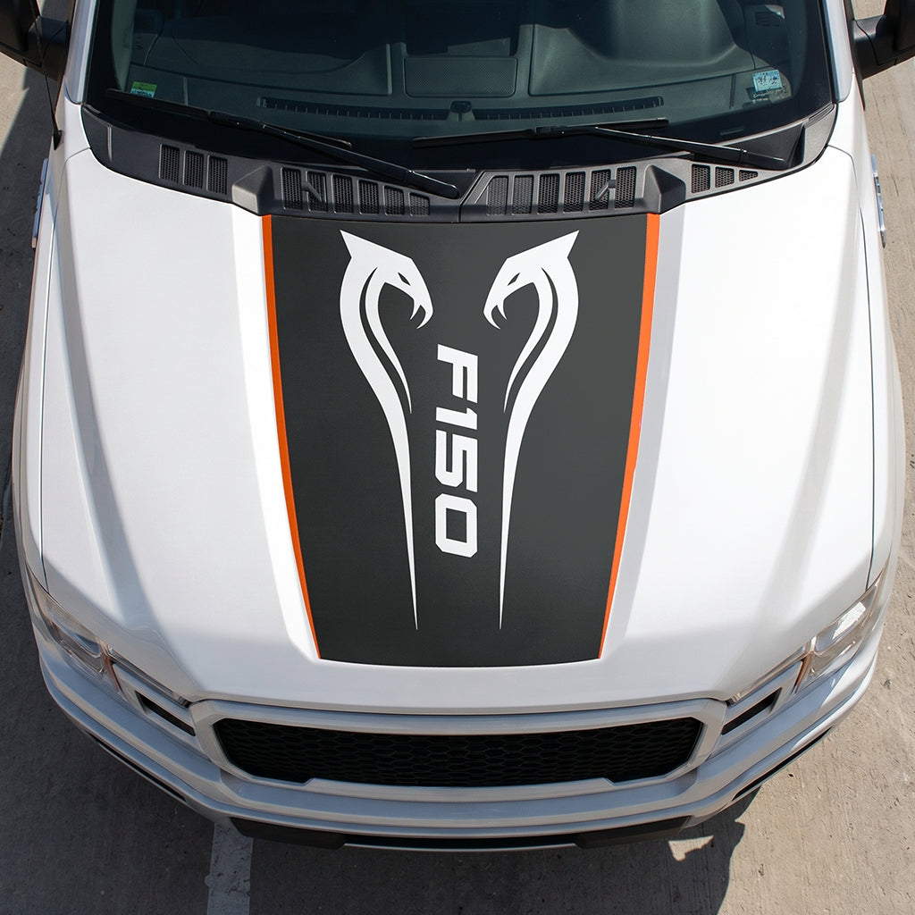 Hood Panel Decal/Sticker - Twin Cobra Graphic Decal Graphic Kit - For Ford F-150 2015-2020 - Premium Vinyl