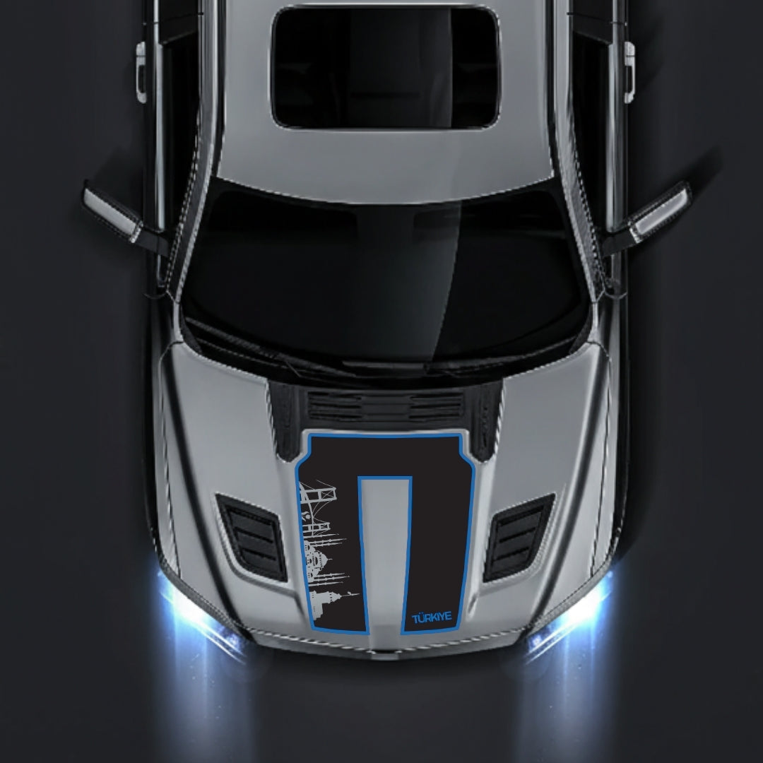 Performance Hood Panel Decal/Sticker - Turkey Skyline - Cut - Border Graphic Kit - For Dodge RAM 1500 2019-2025 - Premium Vinyl