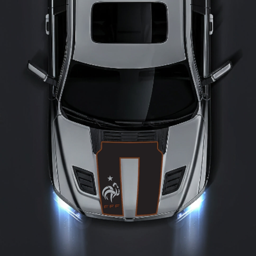 Hood Panel Decal/Sticker - French Football Federation Logo - Border Graphic Kit - For Dodge RAM 1500 2019-2025 - Premium Vinyl