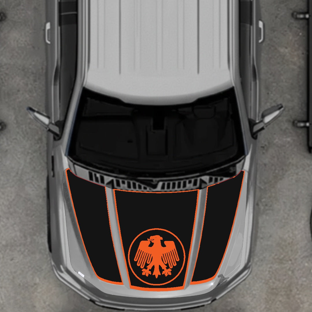 Hood Panel Decal/Sticker - Germany Logo - Border Graphic Kit - For Ford F-150 2020-2026 - Premium Vinyl