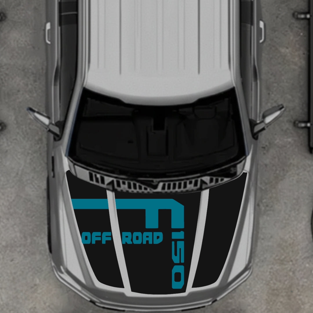 Hood Panel Decal/Sticker - Style 7 Graphic Kit - For Ford F-150 2020-2026 - Premium Vinyl