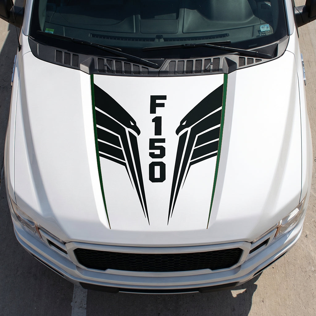 Hood Panel Decal/Sticker - Twin Eagle Wings Graphic Decal Graphic Kit - For Ford F-150 2015-2020 - Premium Vinyl