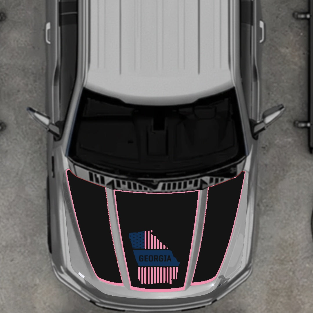 Hood Panel Decal/Sticker - Georgia - Border Graphic Kit - For Ford F-150 2020-2026 - Premium Vinyl