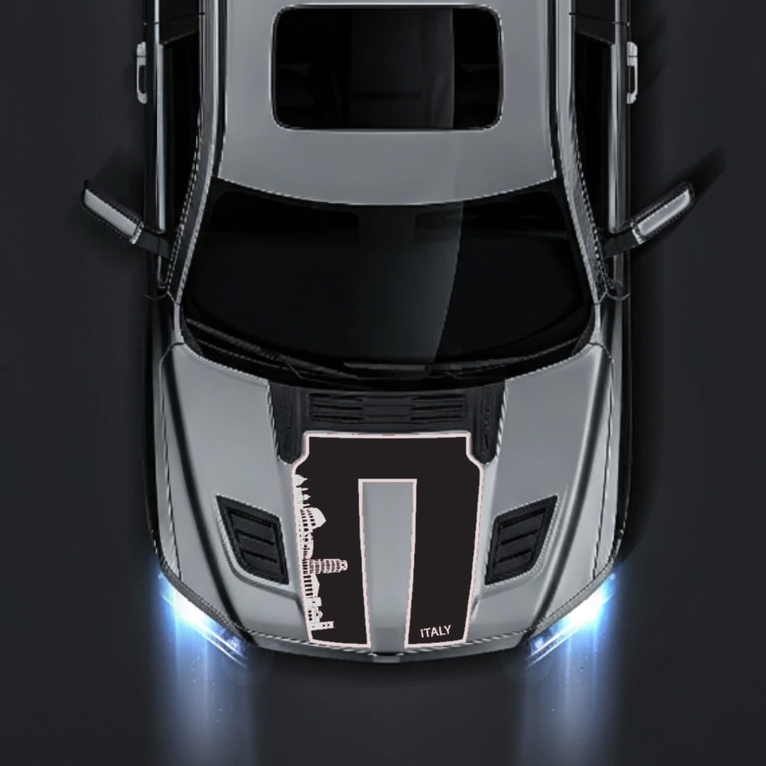 Hood Panel Decal/Sticker - Italy Skyline - Border Graphic Kit - For Dodge RAM 1500 2019-2025 - Premium Vinyl
