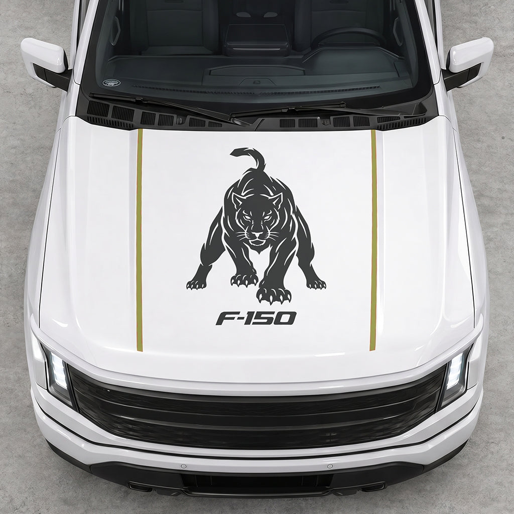 Hood Panel Decal/Sticker - Tiger Graphic Decal Graphic Kit - For Ford F-150 2015-2020 - Premium Vinyl