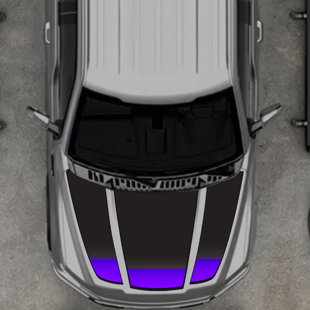Hood Panel Decal/Sticker - Shades - Border Graphic Kit - For Ford F-150 2020-2026 - Premium Vinyl