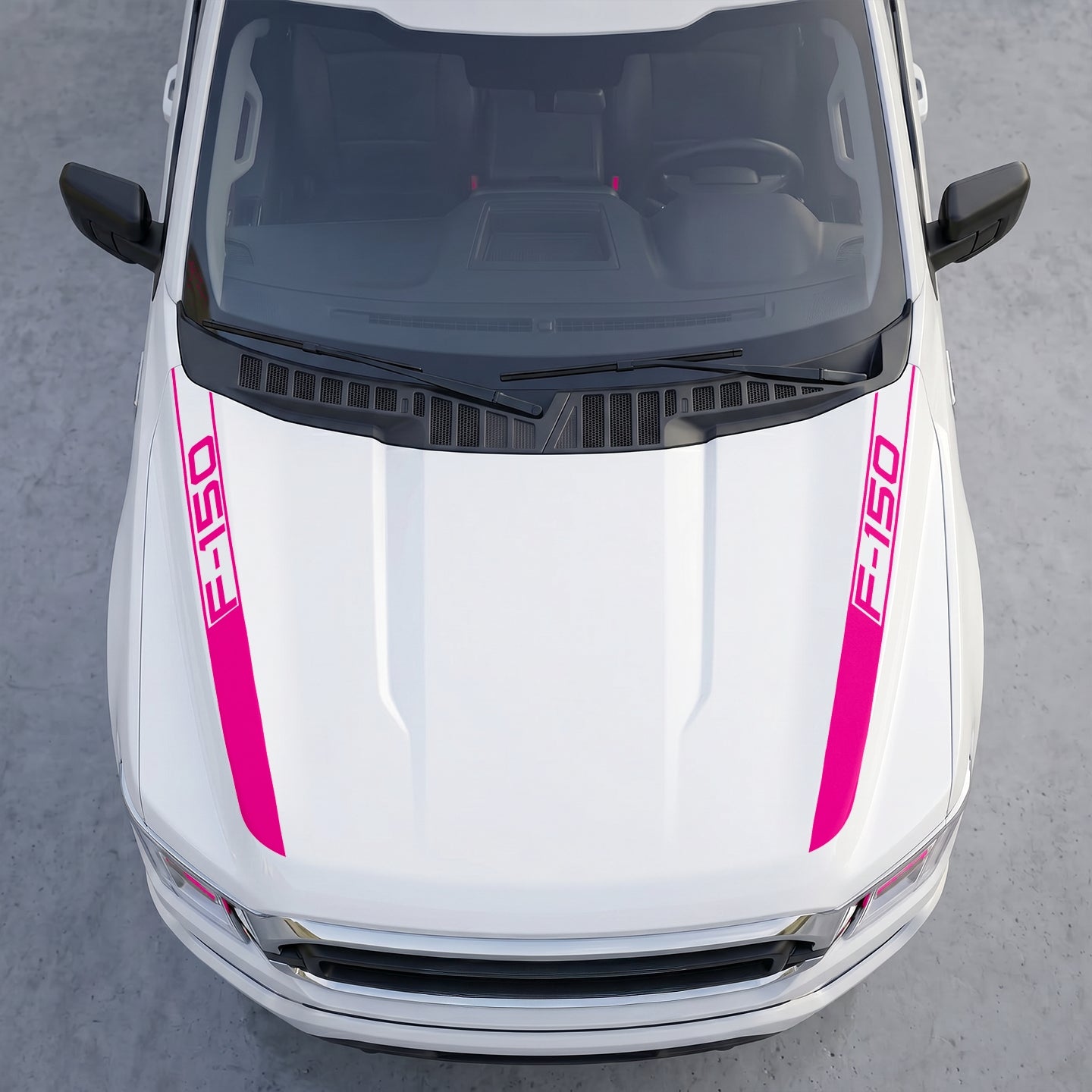 Hood Panel Decal/Sticker - Cowl Accent Stripes – Dual Side Hood Vinyl Decals with Die-Cut Logo Graphic Kit - For Ford F-150 F150 2015-2020 - Premium Vinyl