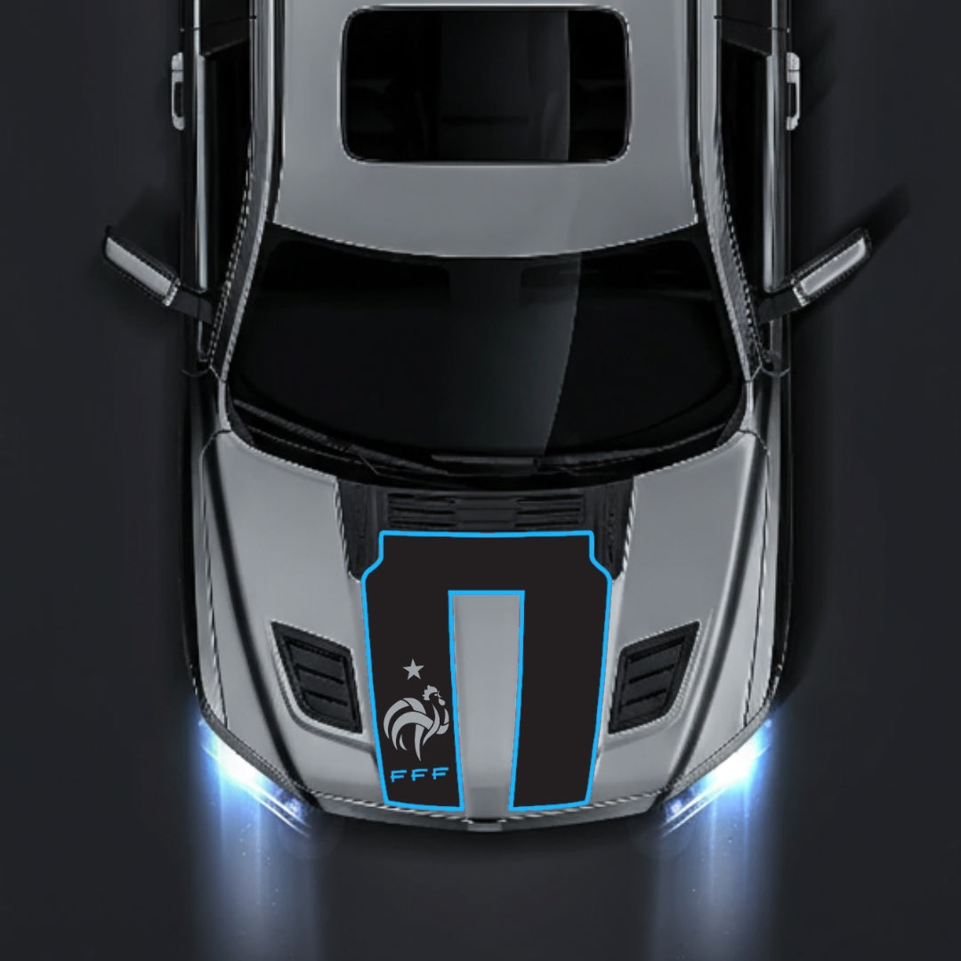 Hood Panel Decal/Sticker - French Football Federation Logo - Border Graphic Kit - For Dodge RAM 1500 2019-2025 - Premium Vinyl