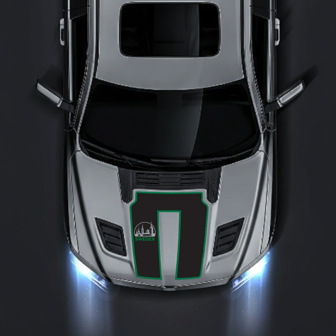 Performance Hood Panel Decal/Sticker - Sweden - Cut - Border Graphic Kit - For Dodge RAM 1500 2019-2025 - Premium Vinyl