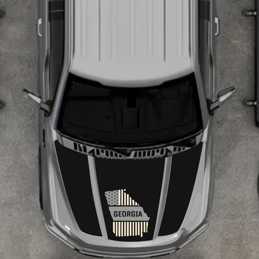 Hood Panel Decal/Sticker - Georgia - Cut Graphic Kit - For Ford F-150 2020-2026 - Premium Vinyl