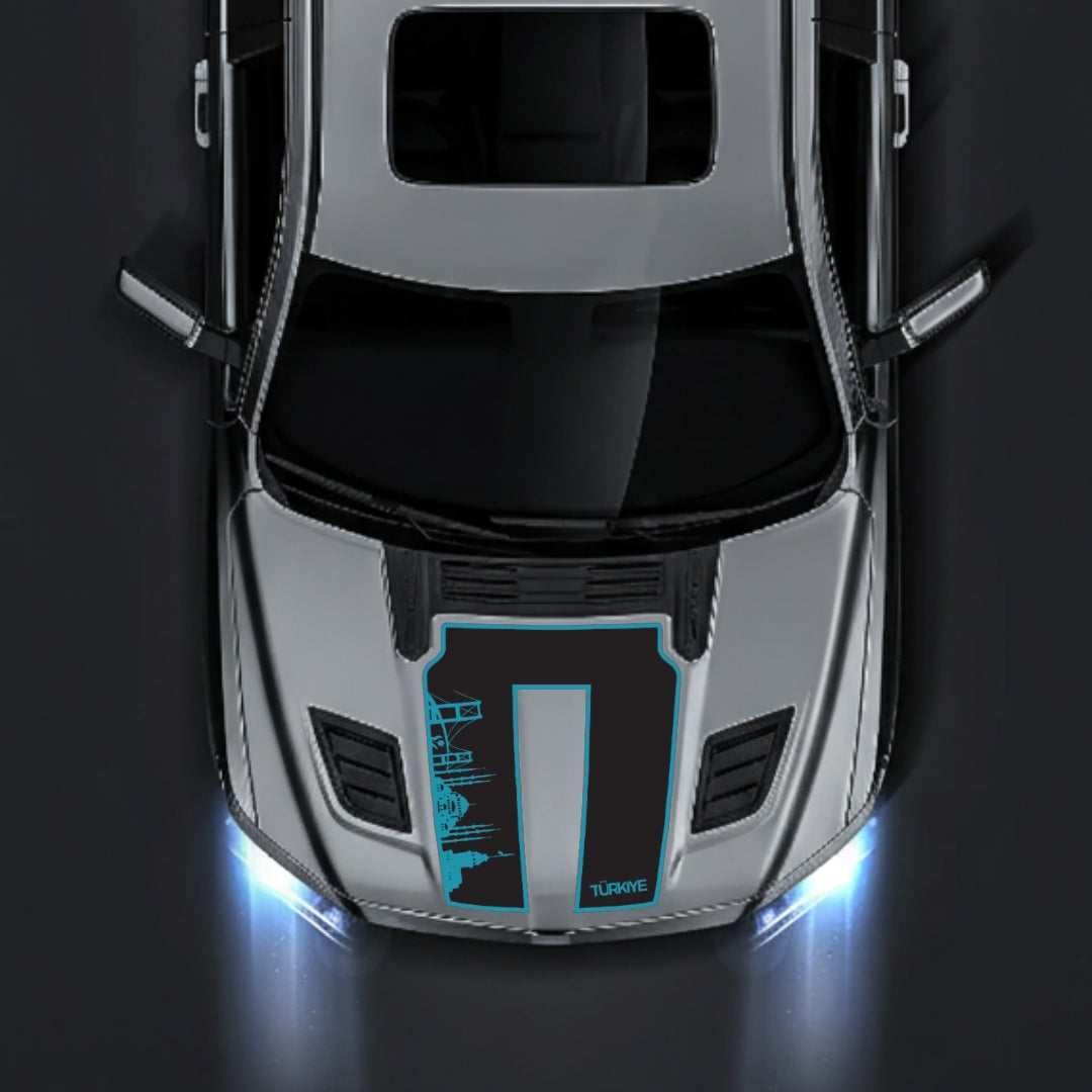 Hood Panel Decal/Sticker - Turkey Skyline - Border Graphic Kit - For Dodge RAM 1500 2019-2025 - Premium Vinyl