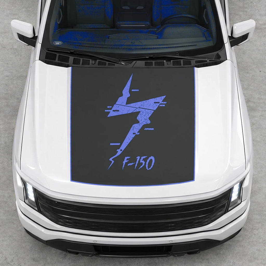 Hood Panel Decal/Sticker - Solid Electric F150 Graphic Decal Graphic Kit - For FORD F-150 2015-2020 - Premium Vinyl