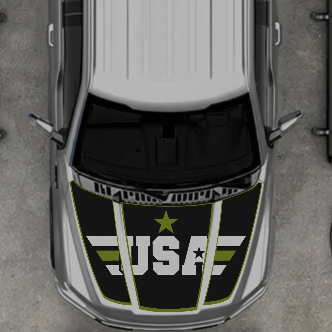 Hood Panel Decal/Sticker - USA Style 6 Graphic Kit - For Ford F-150 2020-2026 - Premium Vinyl