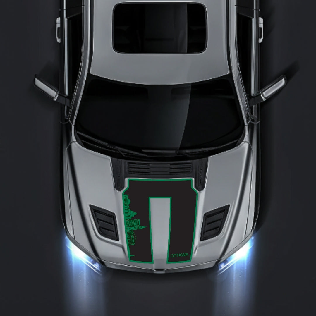 Performance Hood Panel Decal/Sticker - Ottawa Skyline - Border Graphic Kit - For Dodge RAM 1500 2019-2025 - Premium Vinyl