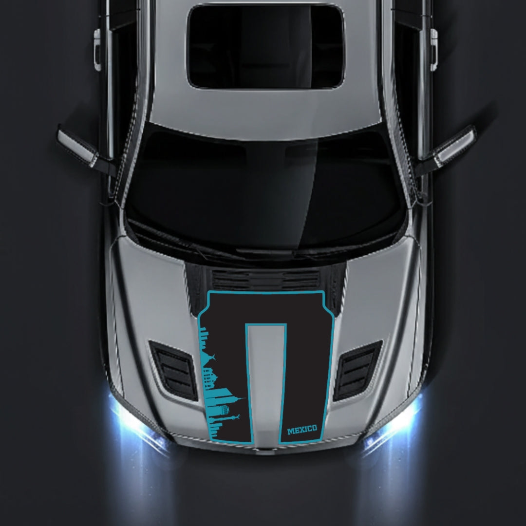 Hood Panel Decal/Sticker - Mexico Skyline - Border Graphic Kit - For Dodge RAM 1500 2019-2025 - Premium Vinyl