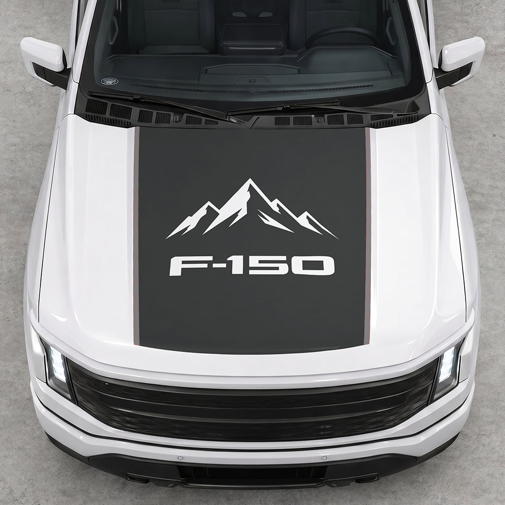 Hood Panel Decal/Sticker - Mountain Graphic Decal Graphic Kit - For Ford F-150 2015-2020 - Premium Vinyl
