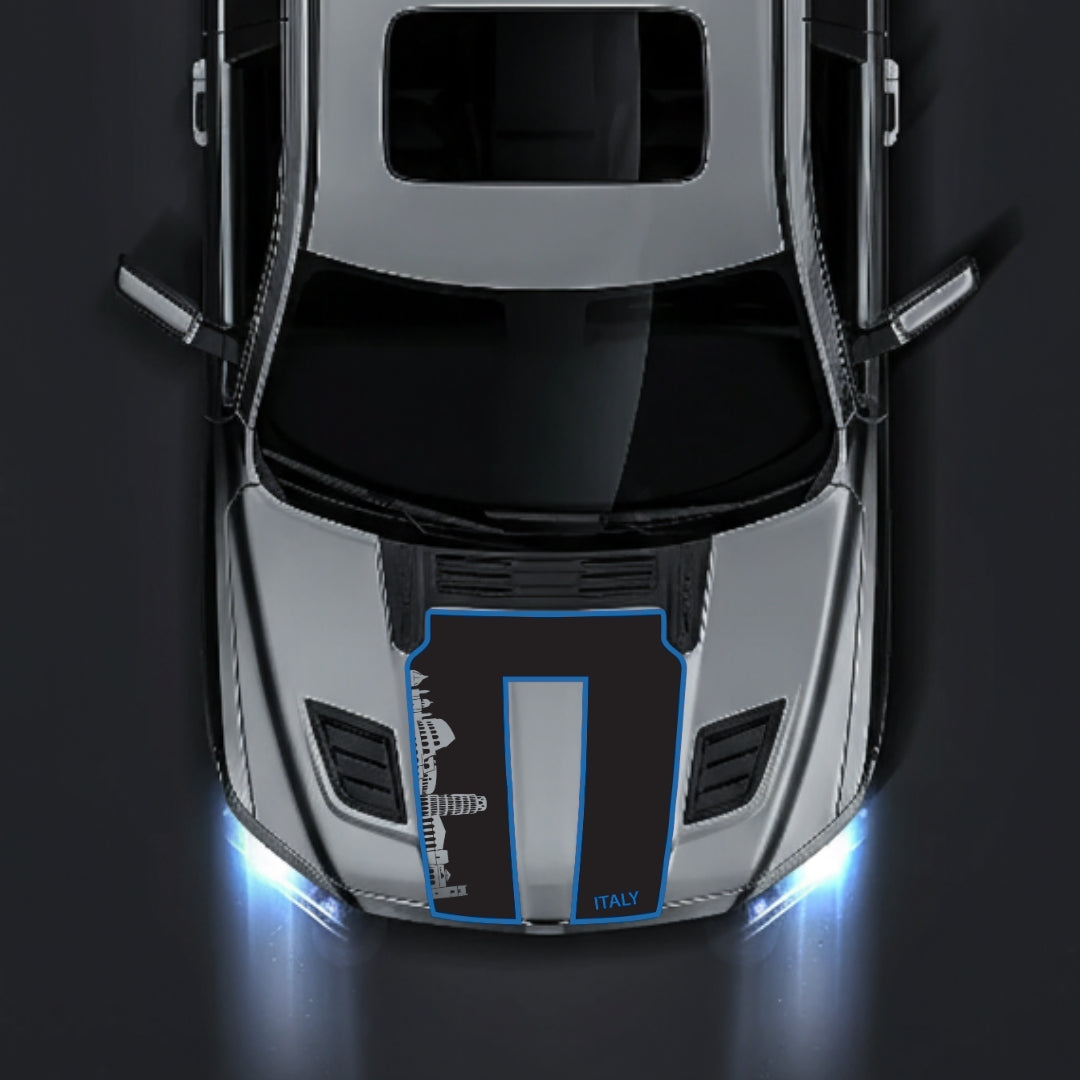 Performance Hood Panel Decal/Sticker - Italy Skyline - Cut - Border Graphic Kit - For Dodge RAM 1500 2019-2025 - Premium Vinyl