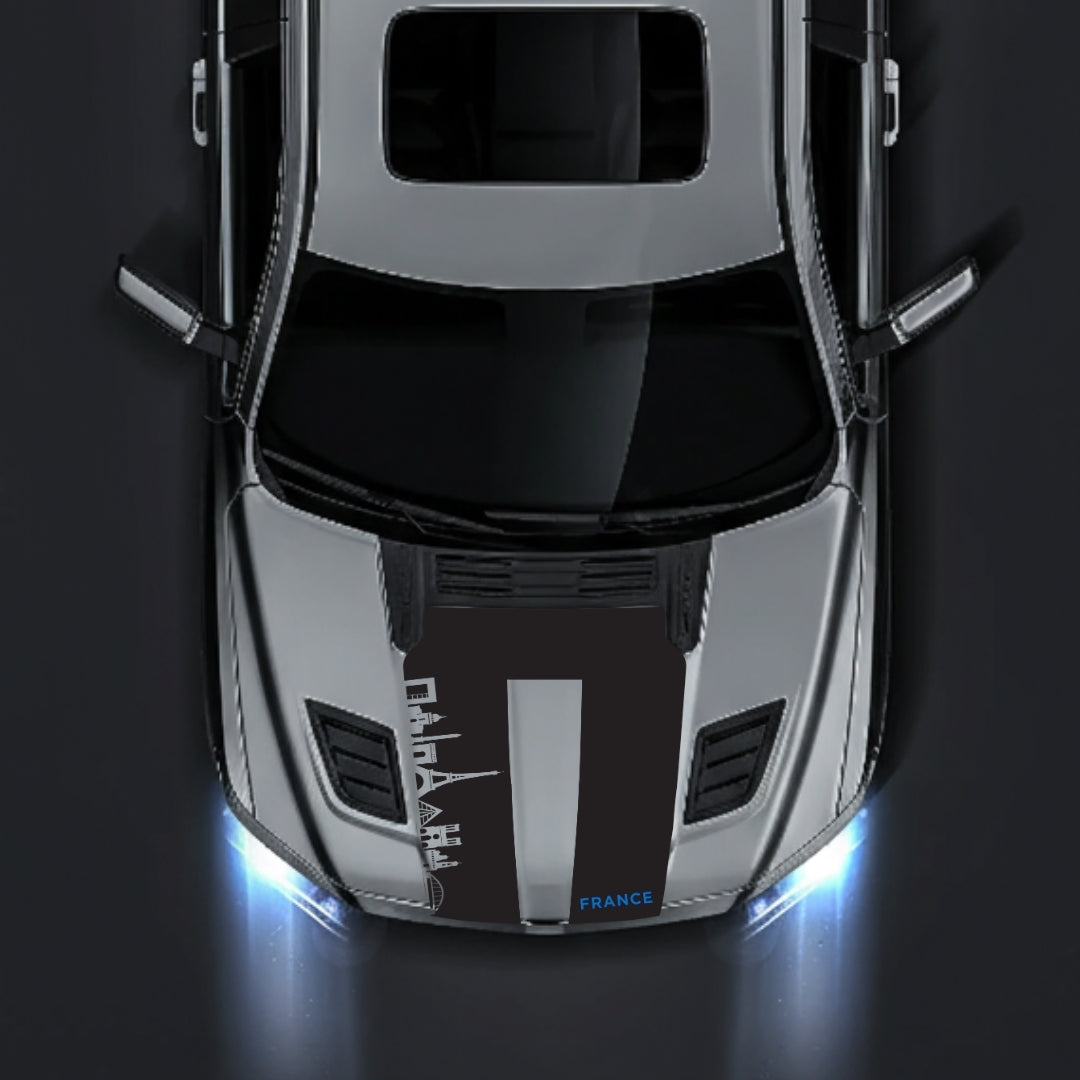 Performance Hood Panel Decal/Sticker - France Skyline - Cut Graphic Kit - For Dodge RAM 1500 2019-2025 - Premium Vinyl