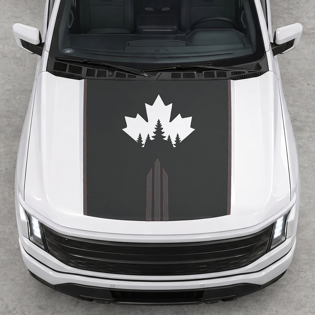 Hood Panel Decal/Sticker - Maple and Forest Graphic Decal Graphic Kit - For Ford F-150 2015-2020 - Premium Vinyl