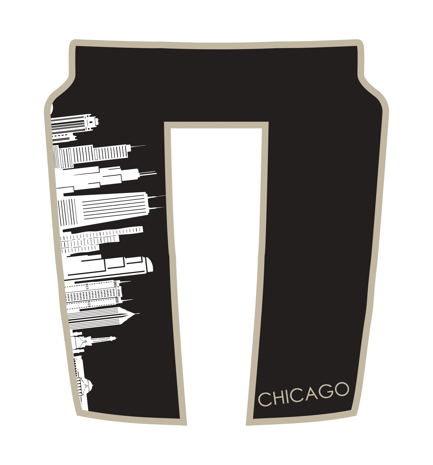 Performance Hood Panel Decal/Sticker - Chicago Skyline - Cut - Border Graphic Kit - For Dodge RAM 1500 2019-2025 - Premium Vinyl