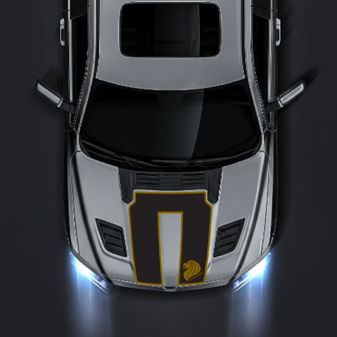 Performance Hood Panel Decal/Sticker - Singapore - Border Graphic Kit - For Dodge RAM 1500 2019-2025 - Premium Vinyl