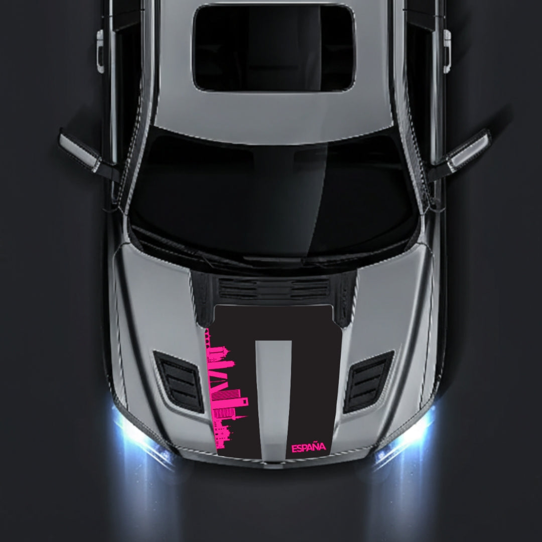 Hood Panel Decal/Sticker - Spain Skyline Graphic Kit - For Dodge RAM 1500 2019-2025 - Premium Vinyl