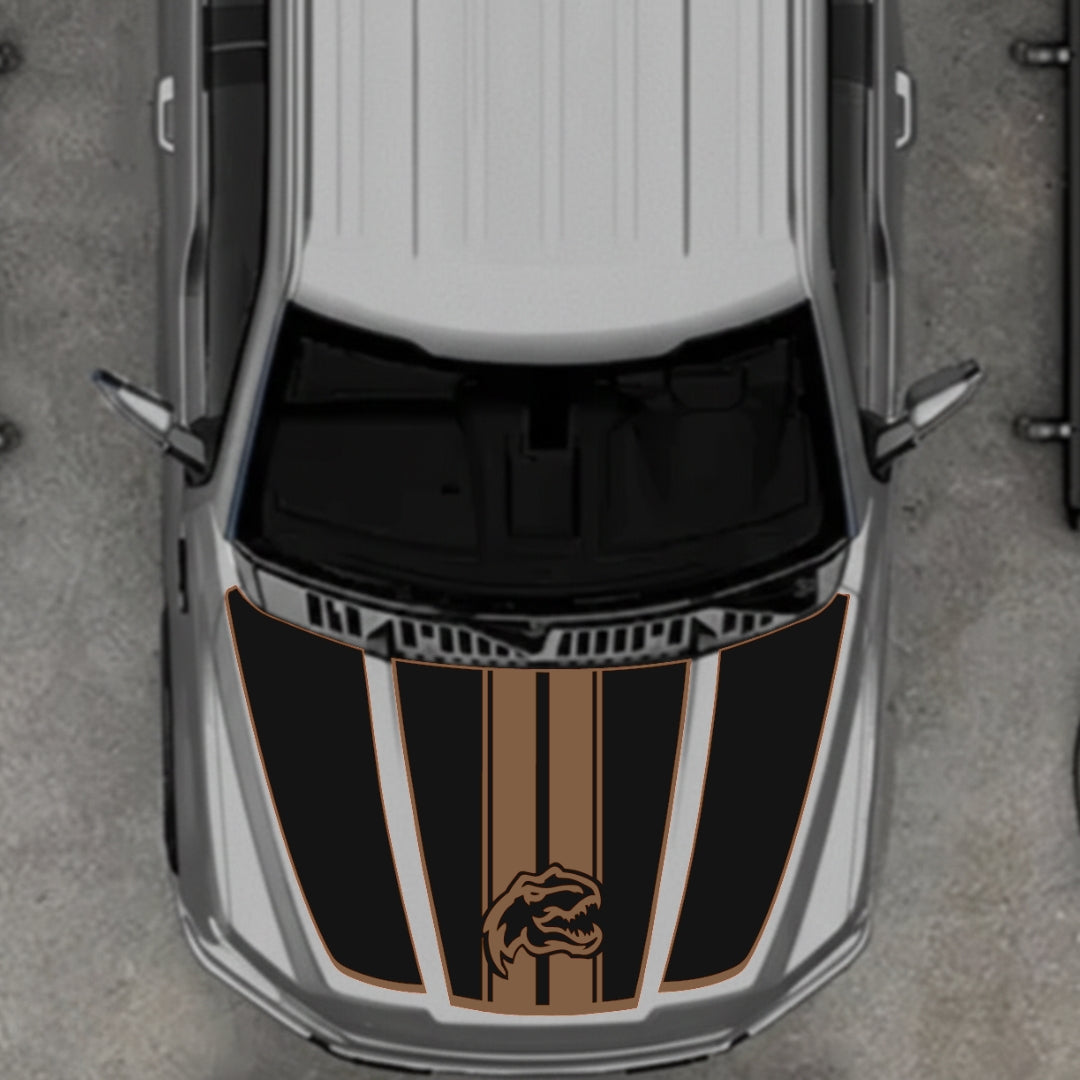 Hood Panel Decal/Sticker - Rex Style 2 - Border Graphic Kit - For Ford F-150 2020-2026 - Premium Vinyl