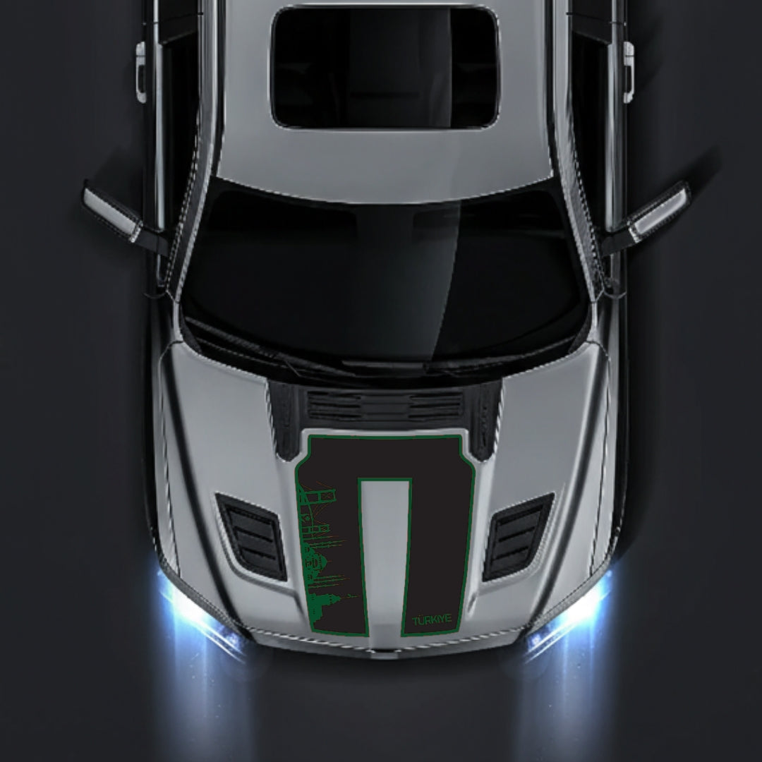 Hood Panel Decal/Sticker - Turkey Skyline - Border Graphic Kit - For Dodge RAM 1500 2019-2025 - Premium Vinyl