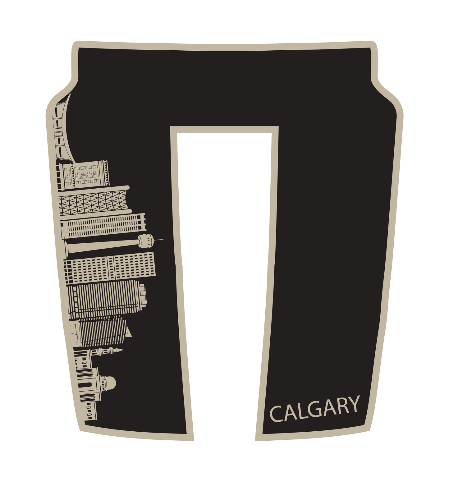 Performance Hood Panel Decal/Sticker - Calgary Skyline - Border Graphic Kit - For Dodge RAM 1500 2019-2025 - Premium Vinyl