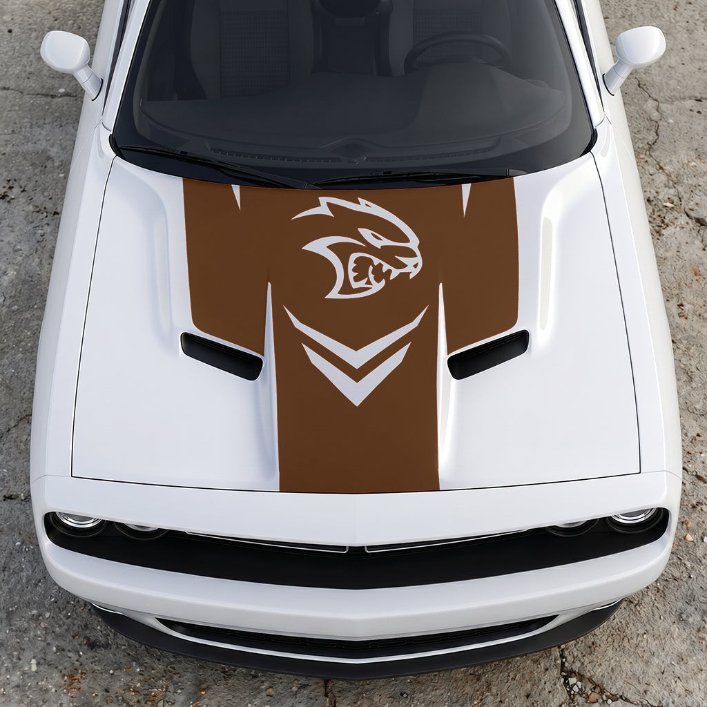 Hood Panel Decal/Sticker - Hellcat Redeye Aggressor - V-Stance Performance Graphic Kit - For Dodge Challenger 2015-2024 - Premium Vinyl