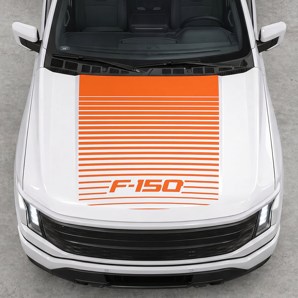 Hood Panel Decal/Sticker - Waves F150 Graphic Decal Graphic Kit - For Ford F-150 2015-2020 - Premium Vinyl